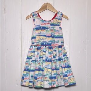 GENUINE KIDS by OSHKOSH EUC Vacation Postcard Travel Cross Back Dress